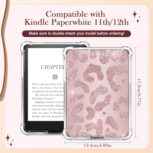 Rngmsi Insert Cardstock for Clear Case - 12Pcs Y2K Downtown Girls Cardstock Inserts Compatible with Kindle Paperwhite 11th-12th, 50Pcs Aesthetic Stickers for E-Reader Clear Back Cover Accessories - Image 2