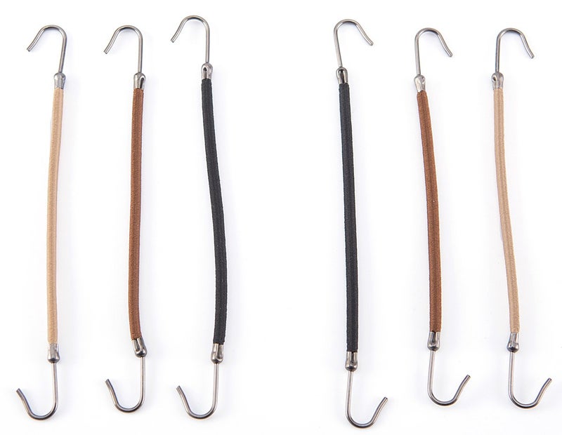 Mini Skater Women 15 Pack Ponytail Hooks Bungee Small Rubber Bands Hair Ties Accessories Elastic Holder Blonde Beige Styling Headbands Tools Claw Thick Hair Clips for Women (5 Black + 5 Brown + 5 Apricot) - Image 5