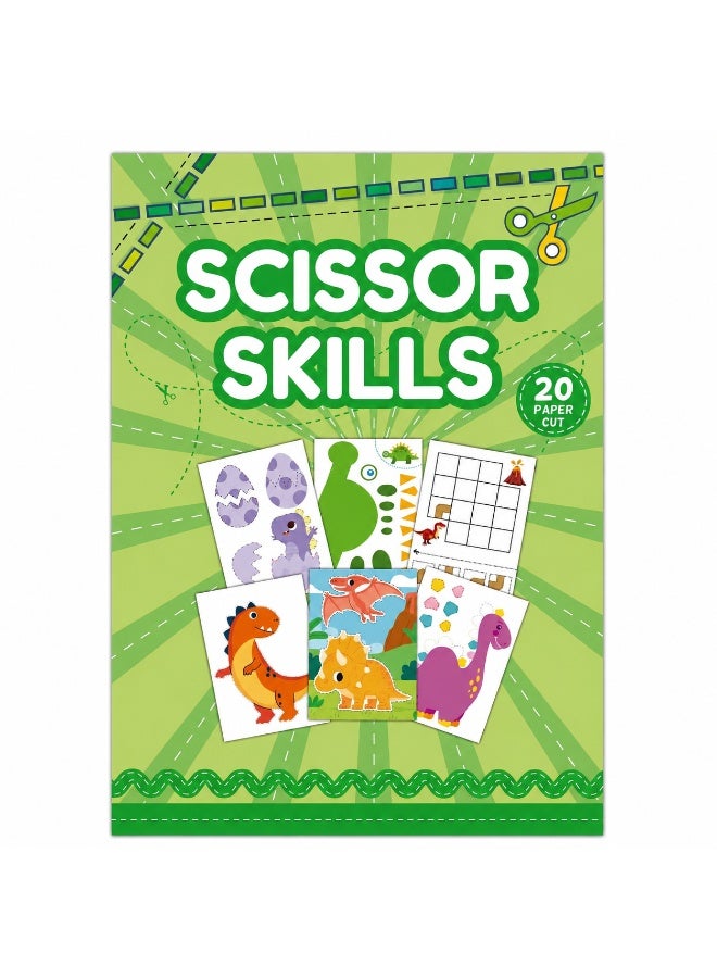 Capstro Dinosaur Paper-Cut Book – Fun DIY Cutting Activity for Kids | Early Learning Scissor Skills Workbook with Cute Dino Patterns | Creative Kindergarten Craft Book for Ages 4–6 - Image 1