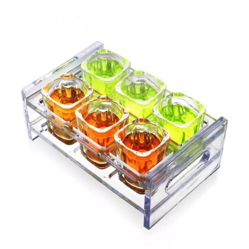 FINSTER Heavy Base Square Shot Glass Set of 12 Vodka Tequila Shot Glasses 60 ML Crystal Glass Transparent - Image 5