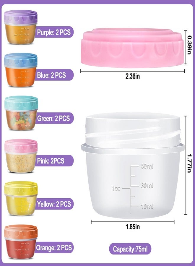 QUMMFA 12 Pack Condiment Containers with Lids - 2.7 OZ Salad Dressing Container, Reusable BPA-free Sauce Cups, Portable Food Storage Containers for School, Work & Picnic, Dishwasher Safe - Image 3