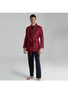 U.S. Polo Assn. Men's Groom's Dowry Pajamas Set Robe Navy Blue 12000  - Image 1