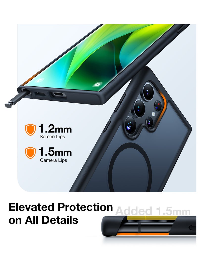 TORRAS Magnetic Shockproof for Samsung Galaxy S24 Ultra Case, [18N Mighty Magnetic] [12FT Mil-Grade Drop Tested] [Compatible with Magnetic] Protective Slim Case for Samsung S24 Ultra Case, Black  - Image 2