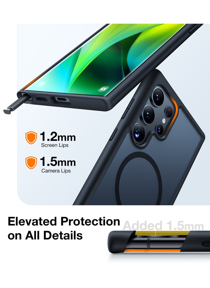 TORRAS - Magnetic Shockproof for Samsung Galaxy S24 Ultra Case, [18N Mighty Magnetic] [12FT Mil-Grade Drop Tested] [Compatible with Magnetic] Protective Slim Case for Samsung S24 Ultra Case, Black - Image 1