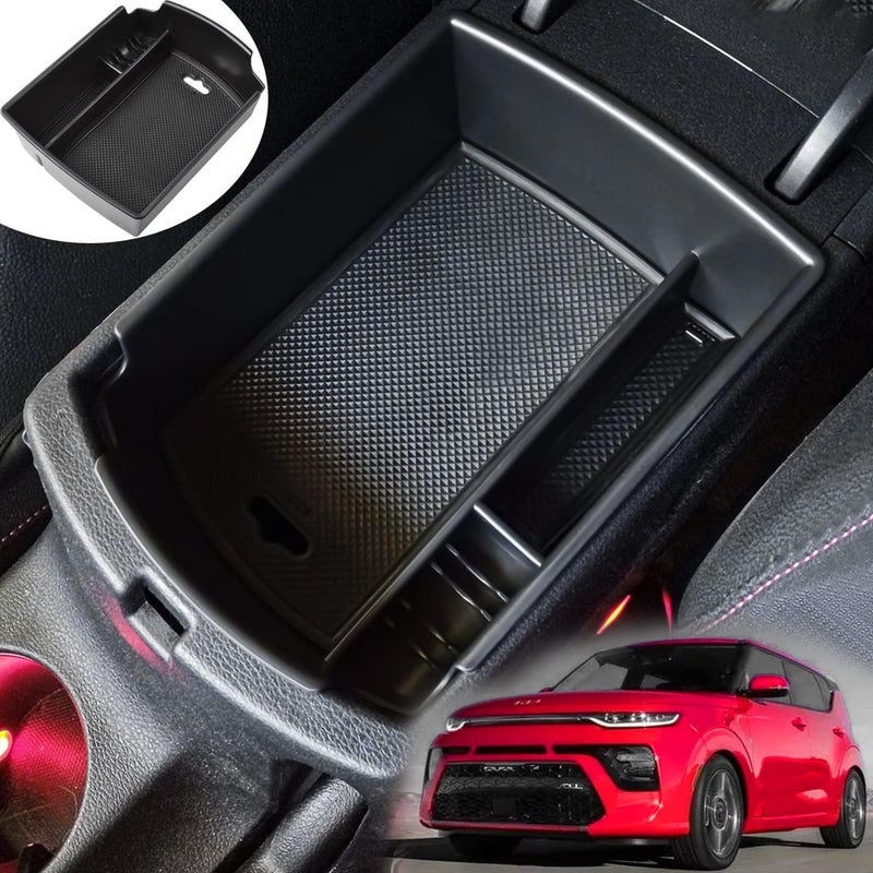 TACOBRO TACORBO Center Console Organizer for KIA Soul 2020-2022 - ABS Insert Tray, Black - Image 1