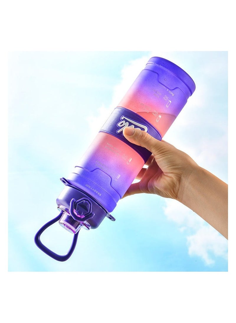 Generic HELLO 800ml Frosted Sports Water Bottle – Portable Outdoor Cup with Strap | Leak-Proof & BPA-Free for Summer, Travel, and Fitness  - Image 3