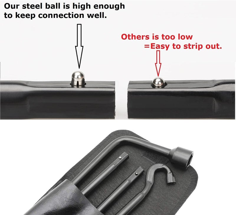 Dr.Roc Compatible with Spare Tire Tool Kit with Tire Jack Handle and Wheel Lug Wrench 2007-2021 Toyota Tundra 2008-2021 Toyota Sequoia - Image 4