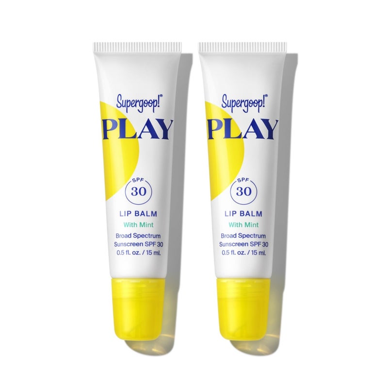 Supergoop! PLAY Lip Balm SPF 30 with Mint - 0.5 fl oz, Pack of 2 - Broad Spectrum SPF Lip Balm with Hydrating Honey, Shea Butter & Sunflower Seed Oil - Great for Active Days - Image 1