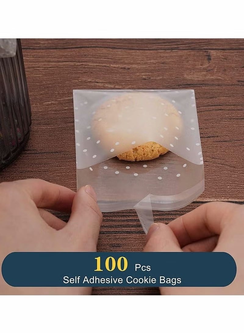Resealable Plastic Cellophane Bags 100Piece Self Adhesive Cookie Bags Treat Bags, with Thank You Stickers, 3.9x3.9 inch - Image 4