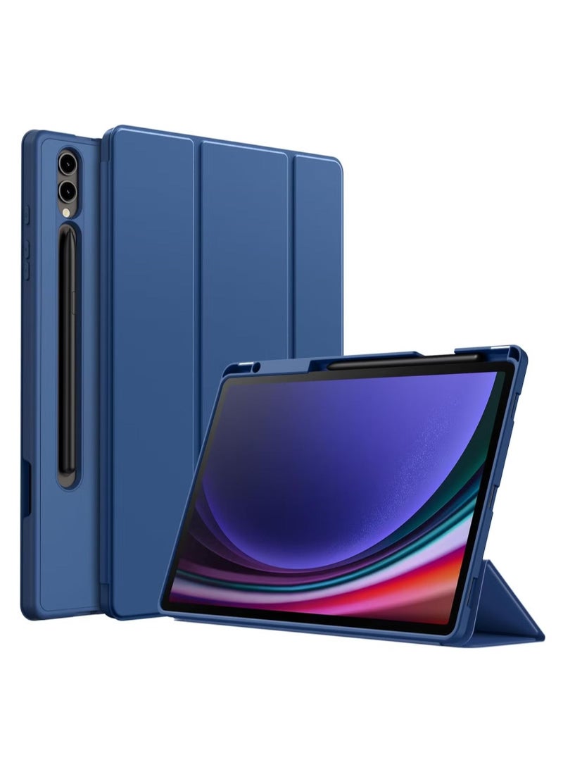 Raxoom Samsung Galaxy Tab S10 Plus 12.4 Inch Case with S Pen Holder â€“ Soft TPU Tri-Fold Stand Protective Cover, Auto Wake/Sleep, S Pen Charging Support, Blue - Image 1