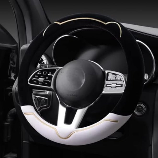 Steering Wheel Protector 2023 Simple Series Plush Winter Car Steering Wheel Cover Warm Wear Resistant Car Handle Cover Steering Wheel Covers(White) - Image 5