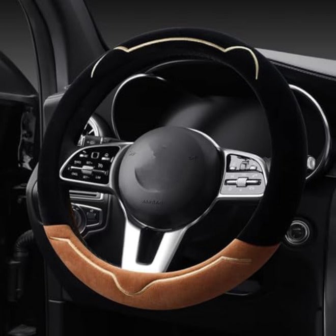 Steering Wheel Protector 2023 Simple Series Plush Winter Car Steering Wheel Cover Warm Wear Resistant Car Handle Cover Steering Wheel Covers(White) - Image 2