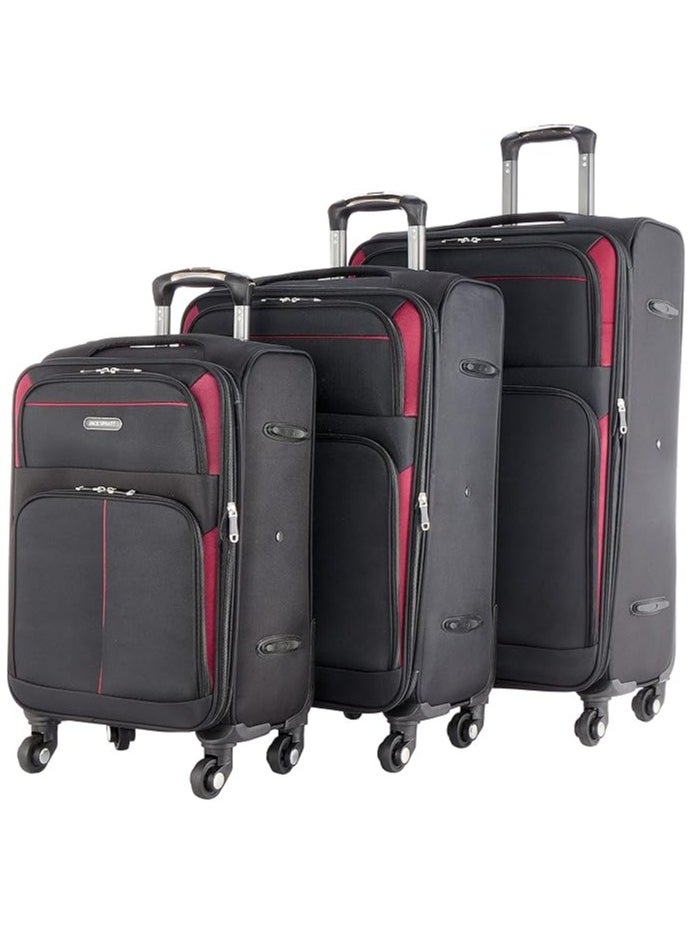 POLO - Polo 3 Piece Spinner Luggage Set 20/24/28 Inch Oxford Cloth Polyester Interior 3 Pieces Black - Image 1
