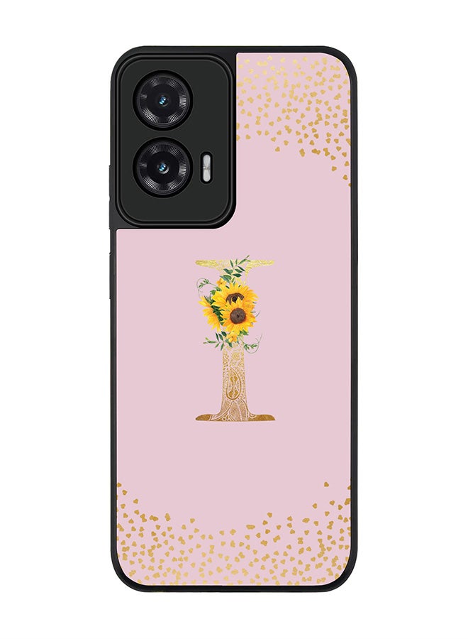 Stylizedd For Motorola Moto G35 Case,Slim fit Camera Protection, Shockproof Thin Phone cover  - Custom Floral Monogram - I  (Pink )