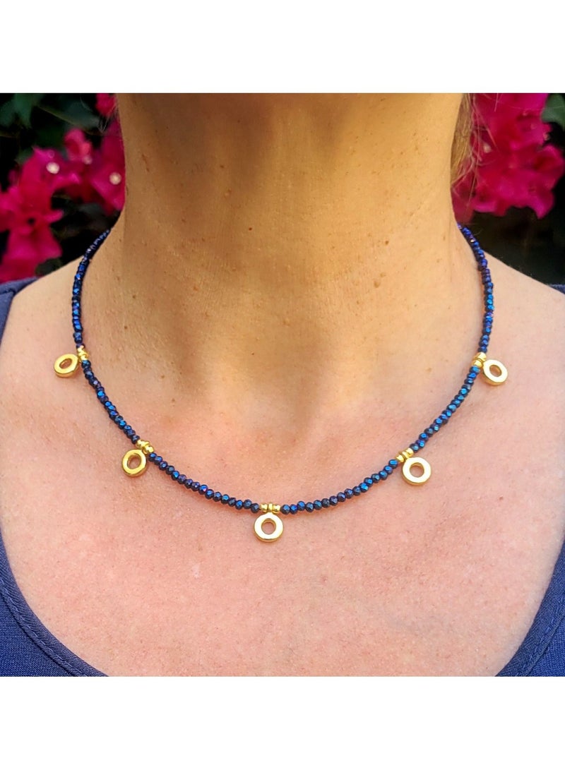 Alwan Crystal Necklace for Women with 5 Circles - Image 3