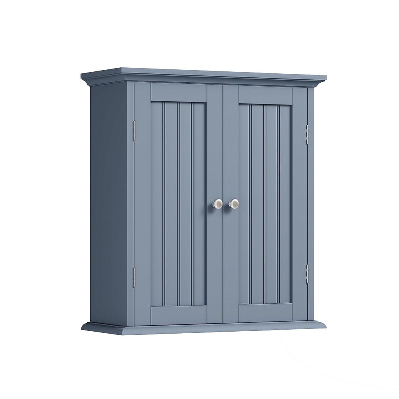 ChooChoo Bathroom Wall Cabinet, Over The Toilet Space Saver Storage Cabinet, Medicine Cabinet with 2 Door and Adjustable Shelves, Cupboard, Grey - Image 1