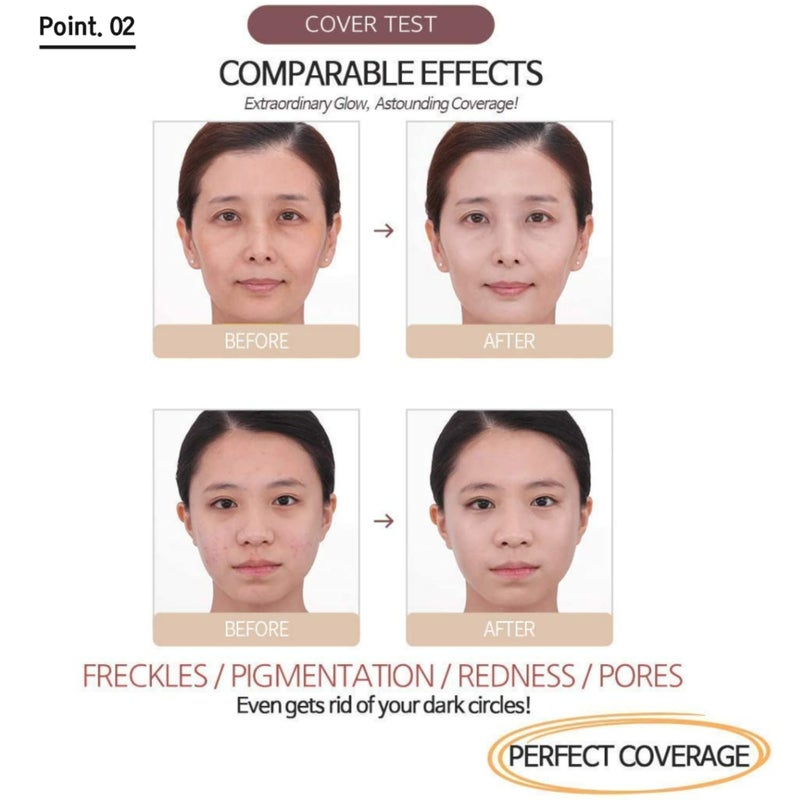 Miba SEASON 2 Full Coverage Big Cushion Foundation SPF50+ PA++++ Refill (23) - Image 4