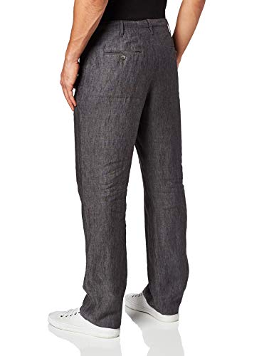 Perry Ellis Men's 100% Linen Drawstring Casual Pants For Men, Regular Fit, Lightweight (Waist Size 29-54 Big & Tall), Slate, 33W x 32L - Image 2