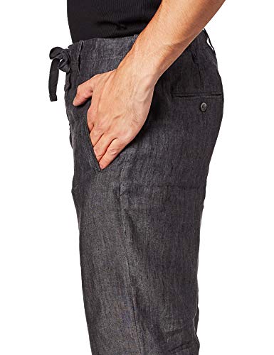 Perry Ellis Men's 100% Linen Drawstring Casual Pants For Men, Regular Fit, Lightweight (Waist Size 29-54 Big & Tall), Slate, 33W x 32L - Image 3