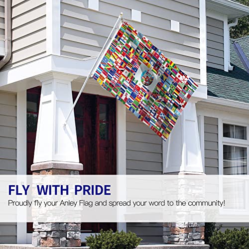 Anley Fly Breeze 3x5 Feet Global World Flag - Vivid Color and Fade Proof - Canvas Header and Double Stitched - 216 International Country Flags Polyester with Brass Grommets 3 X 5 FT - Image 2