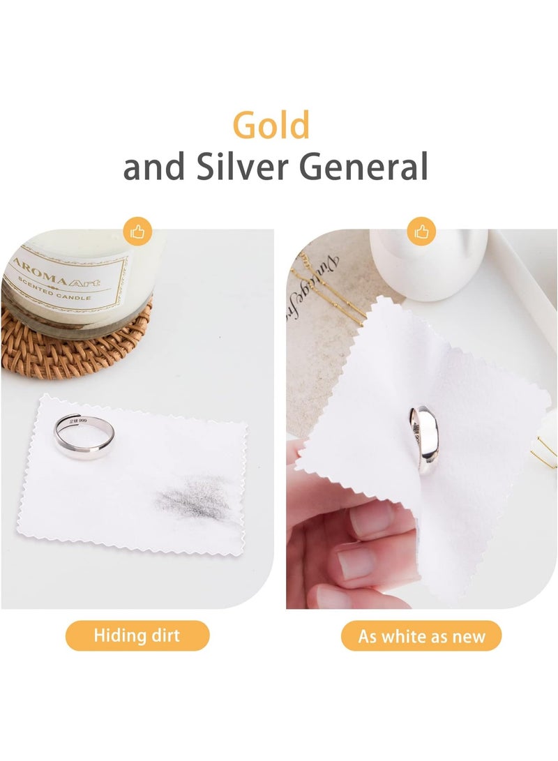 100pcs Jewelry Cleaning Cloth, Silver Polishing Cloth Individually Wrapped, Small Jewelry Polishing Cloth for Sterling Silver, Gold, Platinum and More (White, 3.15" x 3.15") - Image 4