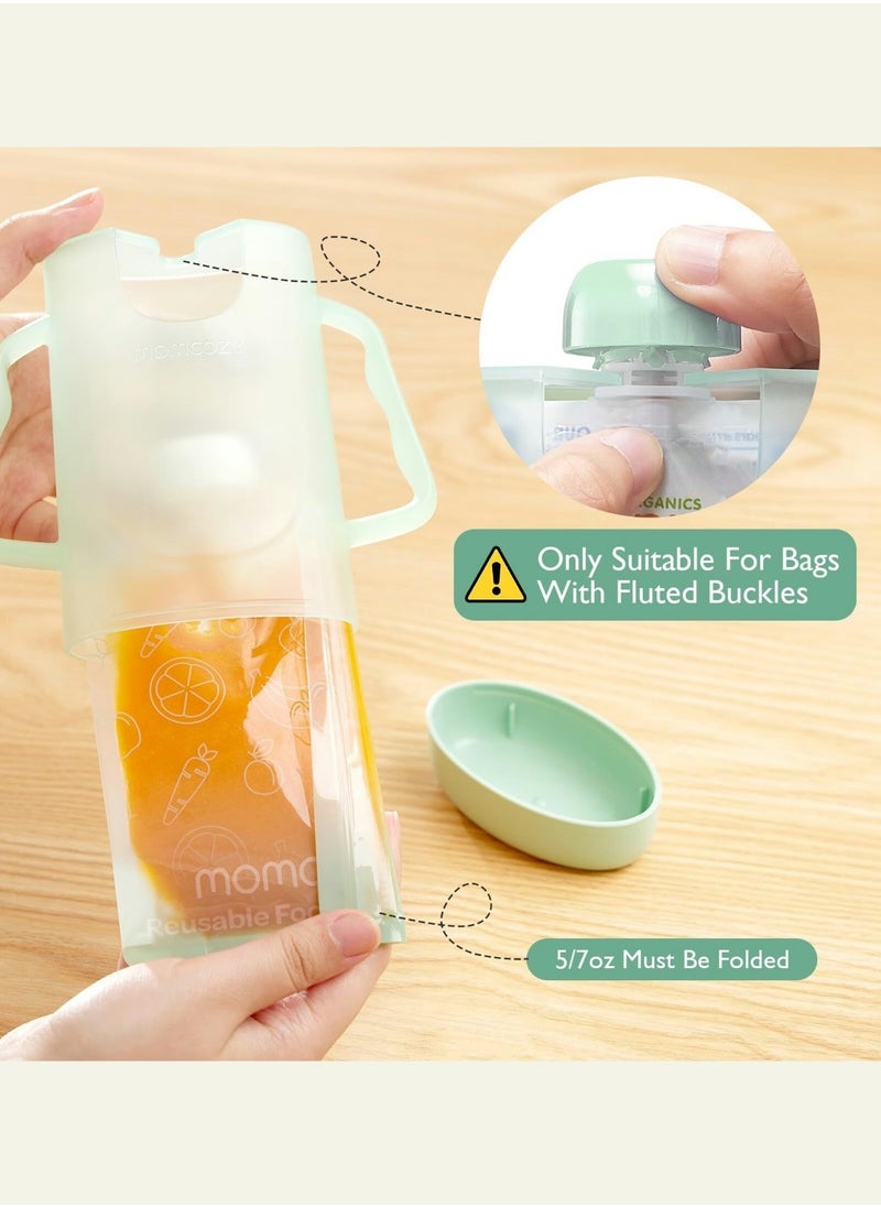 Momcozy - queeze Pouch Holder for Food Pouches and Drink Boxes, Baby Pouch Holder Allows Baby to Self-Feed and Avoid Messes, Baby Food Pouch Holder Handle is Easy to Grip - Image 1