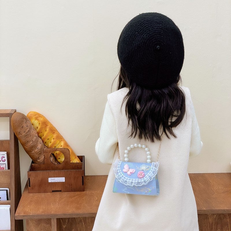 Children'S Bag Cute Guofeng Shoulder Crossbody Bag Princess Accessories Chain Bag Girl'S Pearl Hand Coin Purse - Image 5