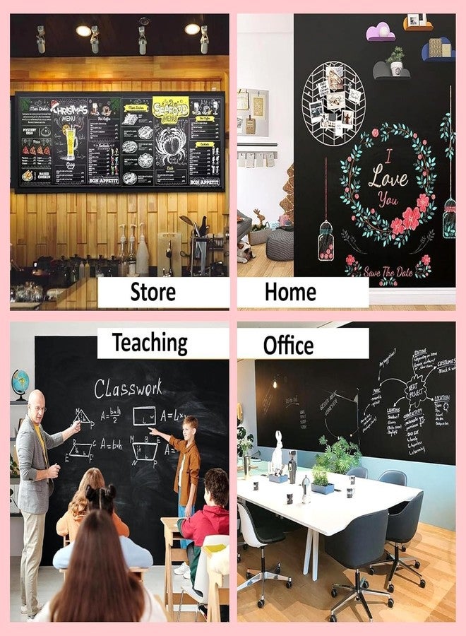 A4ARRIYAN Black Board for Kids Wall Sticker Large Size (200 x 60 cm) | Self Adhesive Chalkboard Sheet for Kids Room, Study & Bedroom | Reusable Writing Drawing Board for Children Learning, Home School - Image 4