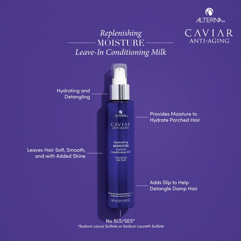 Alterna Haircare CAVIAR Anti-Aging Replenishing Moisture Leave-in Conditioning Milk, 5 Fl Oz | Detangles Dry Hair | Sulfate Free, Paraben Free - Image 1