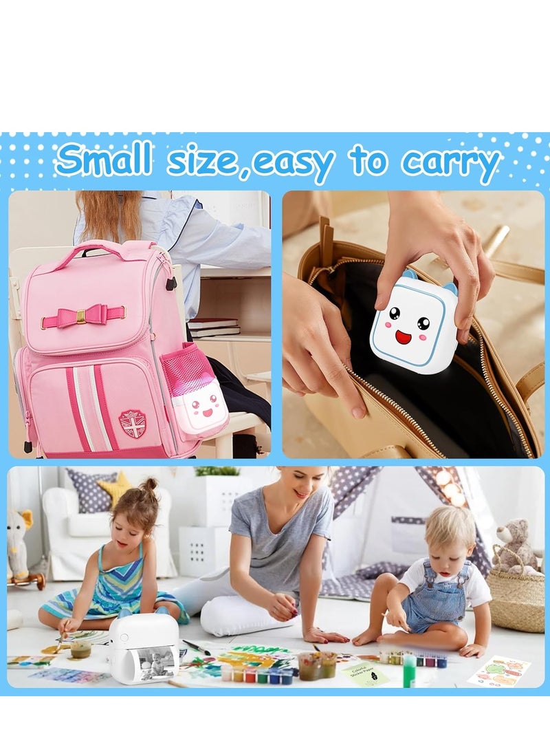 Kidle - Thermal Mini Printer,Bluetooth Printer for Phone, Wireless Label Printer with Tape，Compatible with iOS&Android，printer+5 stickers+5 regular paper+3 colored paper+6 colored pens+1 sticker - Image 1