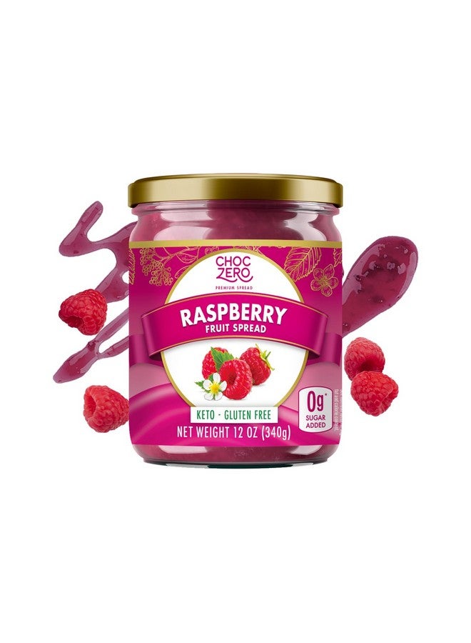 CHOCZERO ChocZero Raspberry Jam Preserves, No Added Sugar, Keto Fruit Spread, Great Source of Fiber, All Natural, 12 Ounces (Pack of 1)  - Image 1
