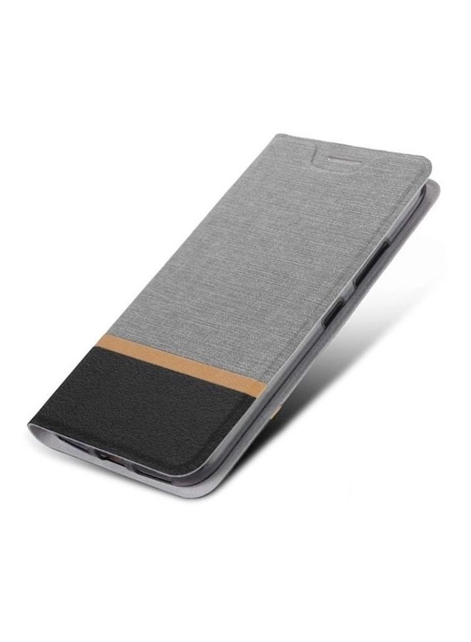 NIBEMINENT Protective Wallet Card Case Cover With Kickstand For OnePlus 6 Grey  - Image 1