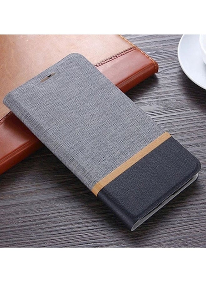 NIBEMINENT Protective Wallet Card Case Cover With Kickstand For OnePlus 6 Grey  - Image 2