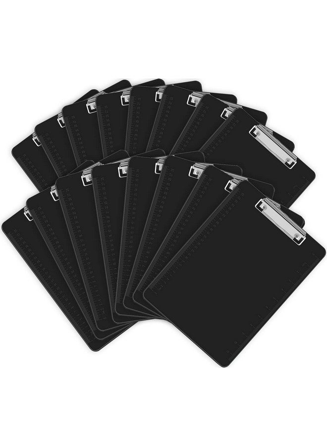 HERKKA Clipboards Herkka 15 Pack Plastic Office Clipboards Black Color Plastic Clipboards Low Profile Clip Standard A4 Letter Size Size 12.5 X 9 Inch - Image 1