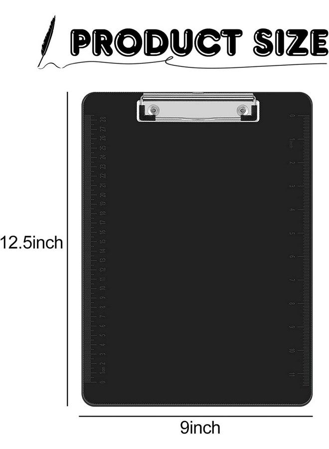 HERKKA Clipboards Herkka 15 Pack Plastic Office Clipboards Black Color Plastic Clipboards Low Profile Clip Standard A4 Letter Size Size 12.5 X 9 Inch - Image 2