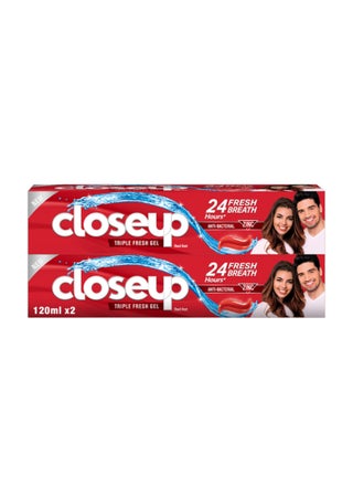 Triple Fresh Gel Toothpaste Red Hot 120ml x 2