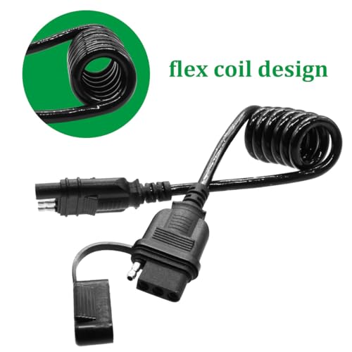 Seamaka 4 Way Flat Trailer Extension Coiled Cable, 4 Pin Trailer Wire Extension Harness Male and Female Stretchable Coiled with Dust Cover 36"/3 FT 18 Guage - Image 4