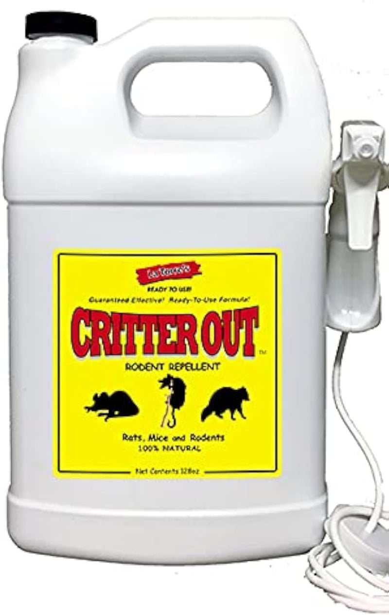 Deer Out Mouse & Rat Repellent: Peppermint Oil Rodent Repellent, Mouse, Rat & Rodent Repellent. Get Rid of Rats Protect Engine Wiring, Prevent Nesting, Stops Chewing: Critter Out 1 Gallon Ready to Use | Mouse & Rat repellent, Peppermint Oil Repellent, Get Rid of Rats, Prevent Nesting, Stops Chewing, Protect Engine Wiring, - Image 1
