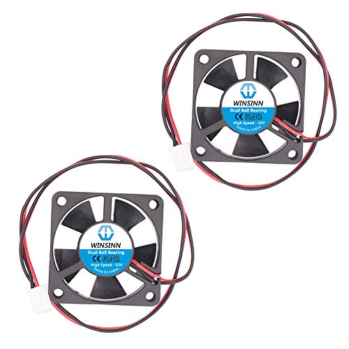WINSINN 35mm Fan 12V, 3D Printer Micro 12 Volt Fans 3510 Dual Ball Bearing, Brushless Cooling 35mmx10mm 2PIN (Pack of 2Pcs) - Image 2