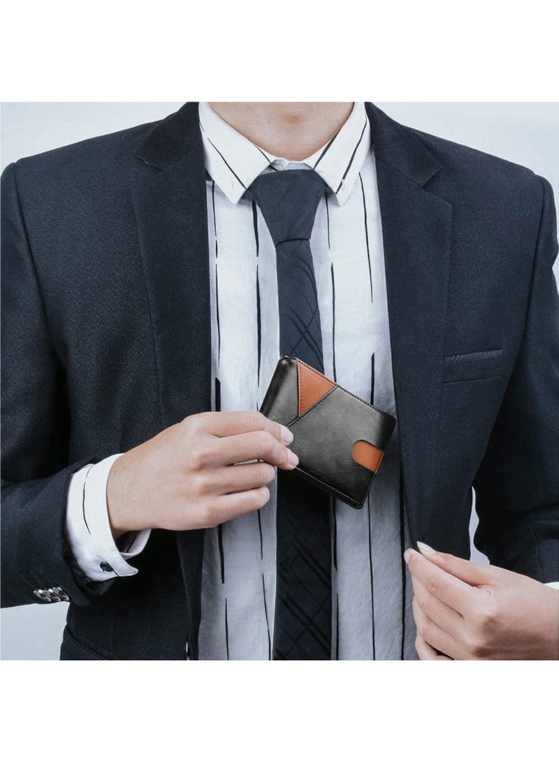 SYOSI Minimalist Leather Credit Card Holder for Men – Slim Card Case with RFID Blocking, Anti-Theft Protection, Compact Wallet for Bank Cards, Travel, and Everyday Use (Black/Brown) - Image 5