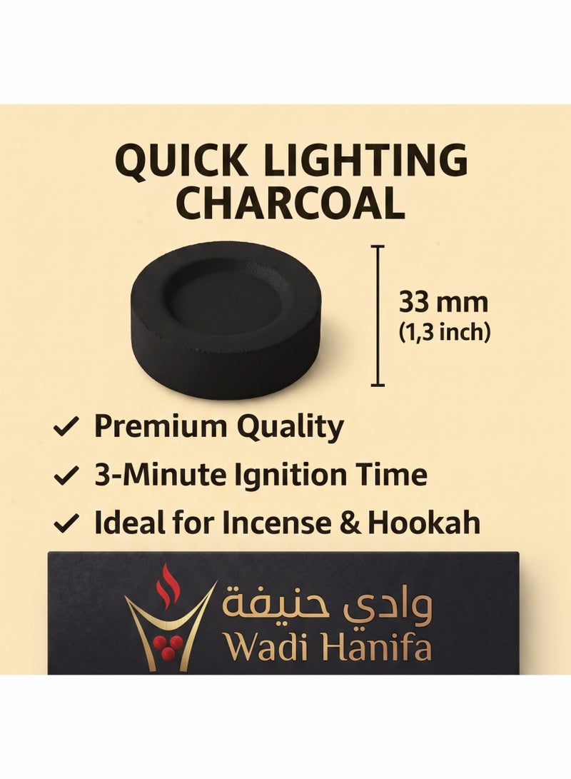 Wadi halfa Wadi Haifa Premium Bakhoor Charcoal Tablets 33 mm by – Quick Ignition, Fast Lighting, Easy to Use Incense & Bakhoor Charcoal, Standard Size, 60 Tablets - Image 3