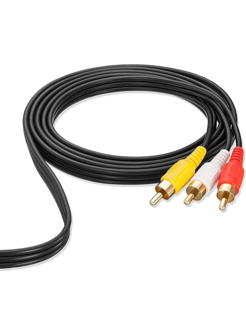 كابل صوت وفيديو AV 3 RCA ذكر إلى ذكر. مناسب لأجهزة تلفزيون LCD LED، وأجهزة الكمبيوتر كابل صوت وفيديو AV 3 RCA ذكر إلى ذكر. مناسب لأجهزة تلفزيون LCD LED، وأجهزة الكمبيوتر المحمولة، ومشغلات DVD. أسود، قطعة واحدة (متران).، ومشغلات DVD. أسود، قطعة واحدة (1.5متر). - Image 2