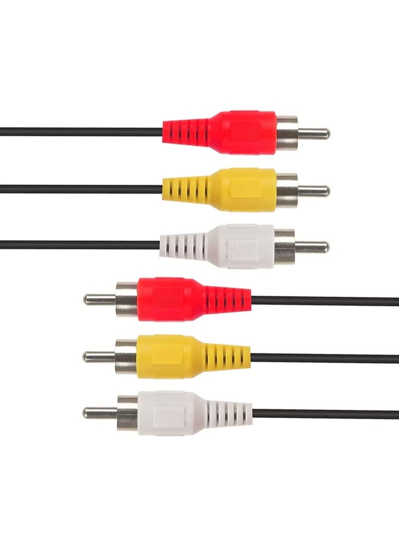 كابل صوت وفيديو AV 3 RCA ذكر إلى ذكر. مناسب لأجهزة تلفزيون LCD LED، وأجهزة الكمبيوتر كابل صوت وفيديو AV 3 RCA ذكر إلى ذكر. مناسب لأجهزة تلفزيون LCD LED، وأجهزة الكمبيوتر المحمولة، ومشغلات DVD. أسود، قطعة واحدة (متران).، ومشغلات DVD. أسود، قطعة واحدة (1.5متر). - Image 1