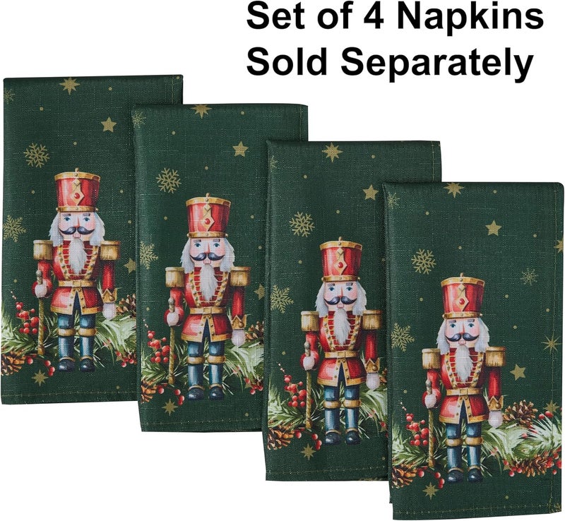 Newbridge Christmas Nutcracker Border 60 x 84 Inch Rectangle Fabric Tablecloth Hunter Green Holiday Table Cover for Dinner Party and Banquet - Image 2