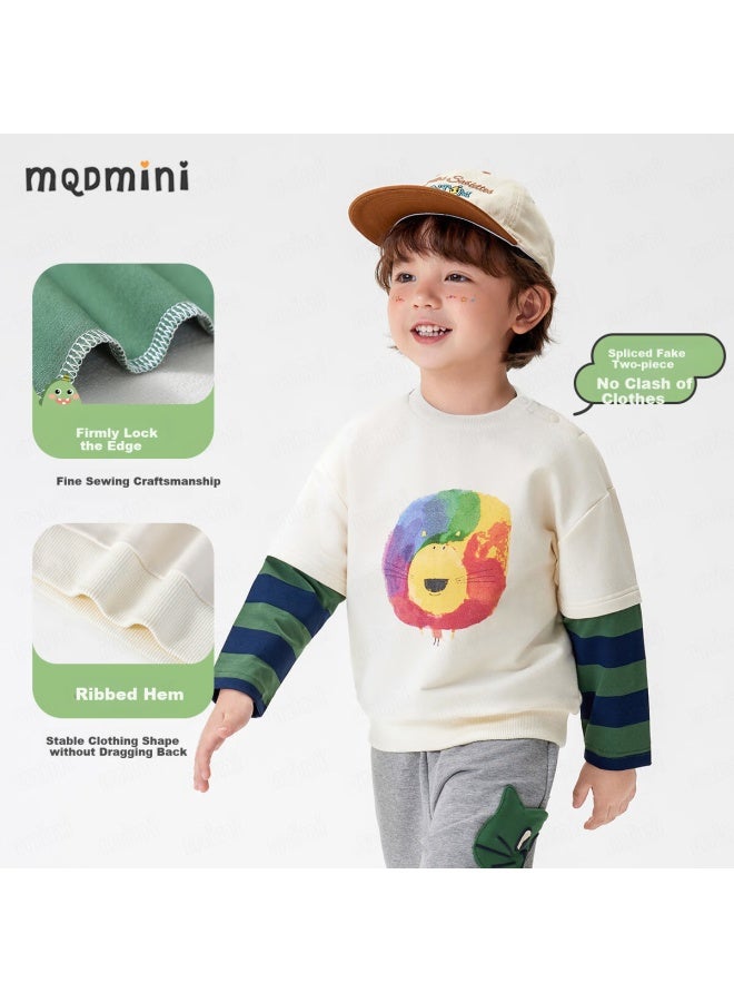 Mqdmini Kids' Cartoon Fashion Long Sleeve Sweatshirt For Boys 5a Antibacterial Children's Clothing Elephant Sanbao - Image 3