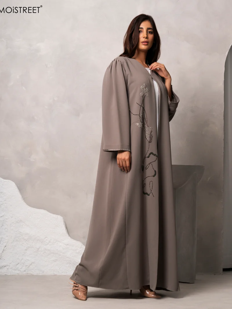 Moistreet  MOiSTREET Handmade Barbie Crepe Abaya for Women | Best Price UAE