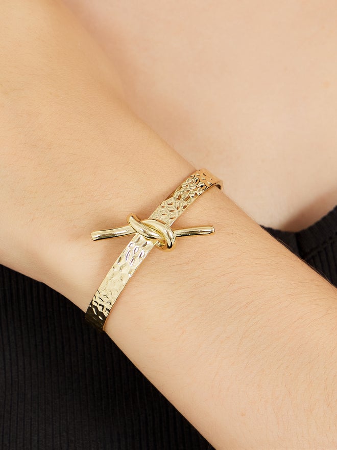 Styli Styli Knot Detail Textured Cuff Bracelet  - Image 1