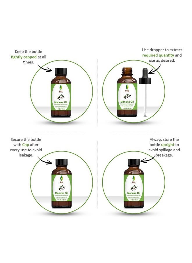 SVA Organics SVA Manuka Essential Oil – 1 Fl Oz – 100% Natural Manuka Oil - for Diffuser, Hair Care, Face, Skin Care, Aromatherapy, Scalp and Body Massage, Soap and Candle Making – with Dropper  - Image 2