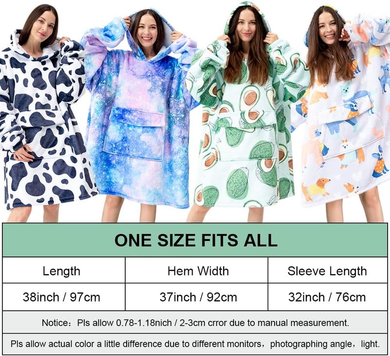 Fiosnow Galaxy Blanket Hoodies for Women and Men Adult Oversize Wearable Blanket Hoodies for Soft and Warm - Image 3