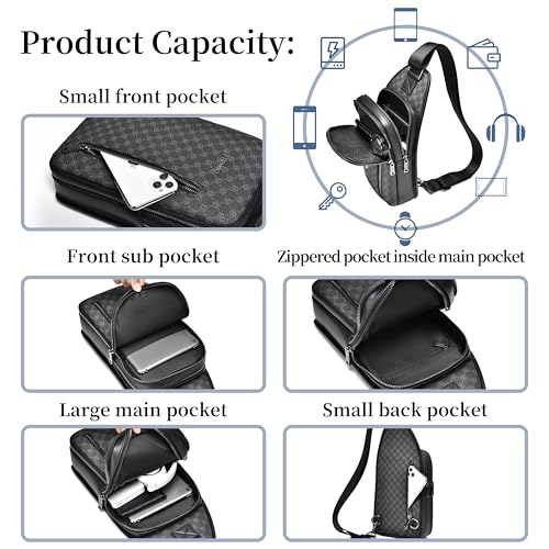 FSD.WG FSD. WG sling Backpack for Men Chest Bag Crossbody Shoulder Bags Travel Hiking Bag Purse for Men with Water Resistant - Image 4